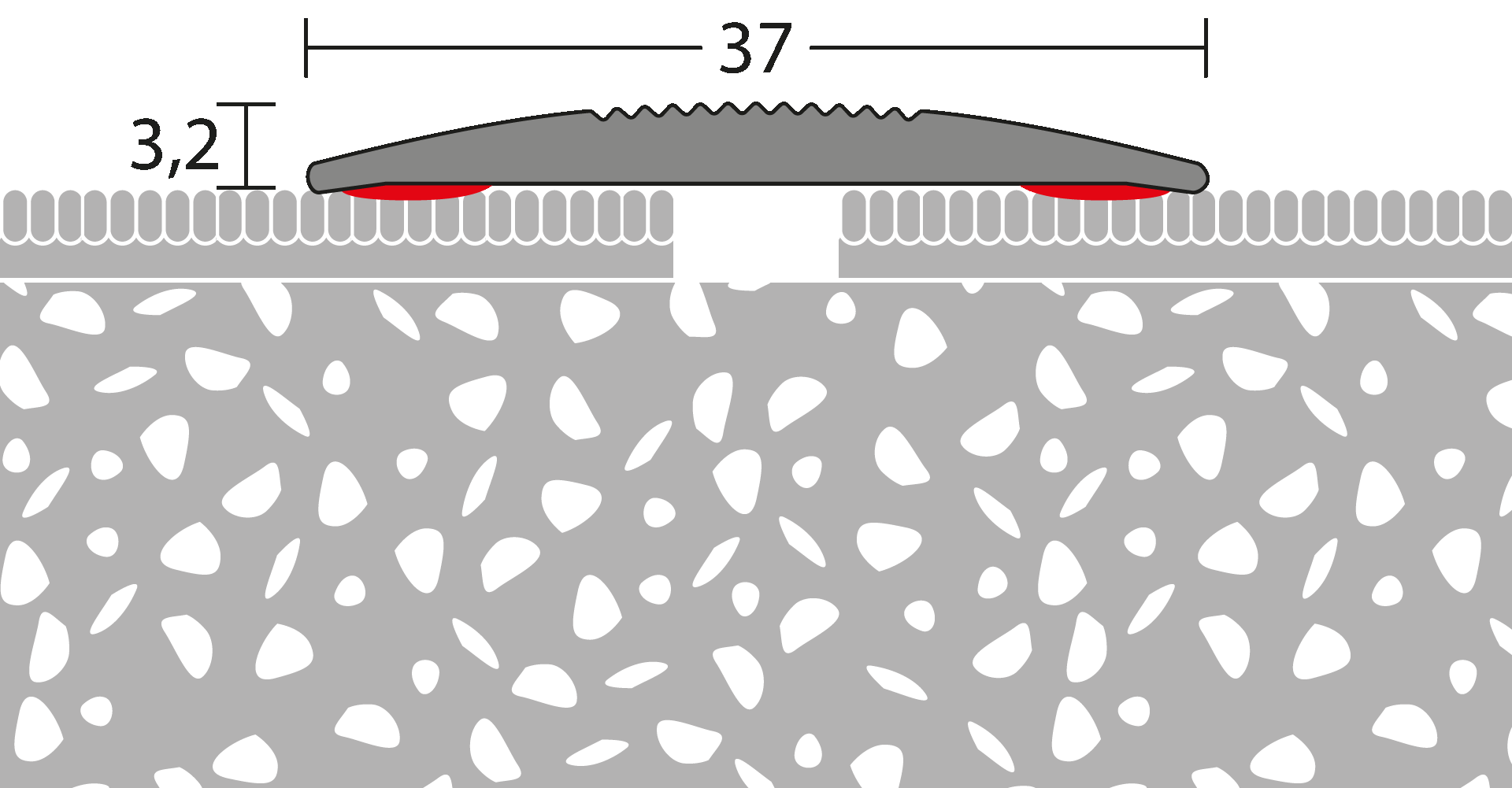 Prinz SK 1391414100 Selbstklebendes Verstärktes Übergangsprofil 37x1000mm Edelstahl Matt