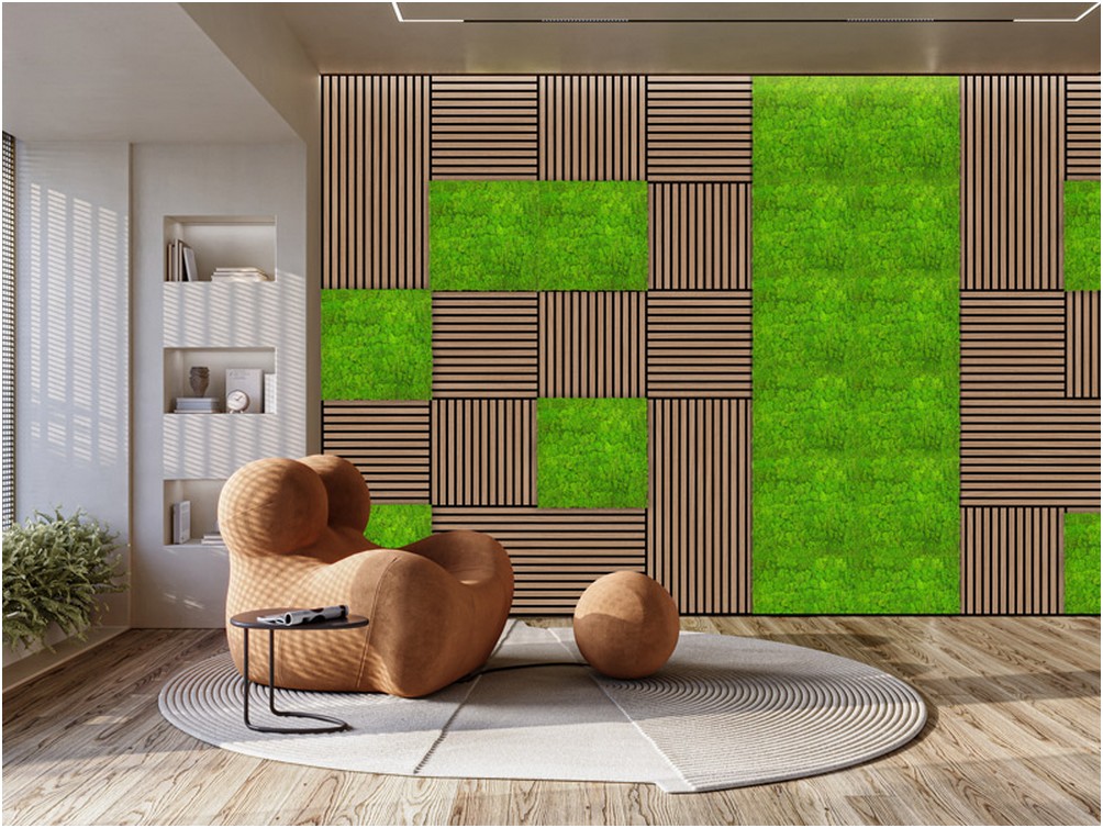 Wandpaneel Jangal Modular Wall 11102 Bright Green Moos 52 x 52 cm