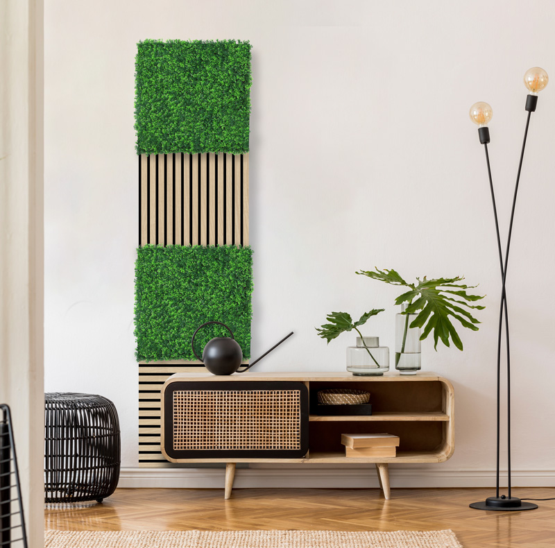 Wandpaneel Jangal Modular Wall 11120 Mixed Green Design Grass 52 x 52 cm