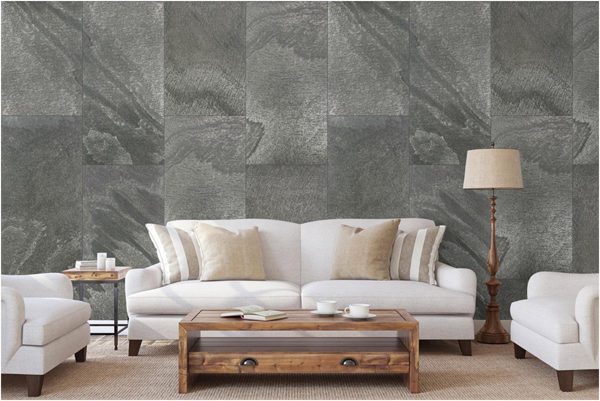 Wandpaneel Check real stone 20000 Schiefer Grau 122 x 61 cm