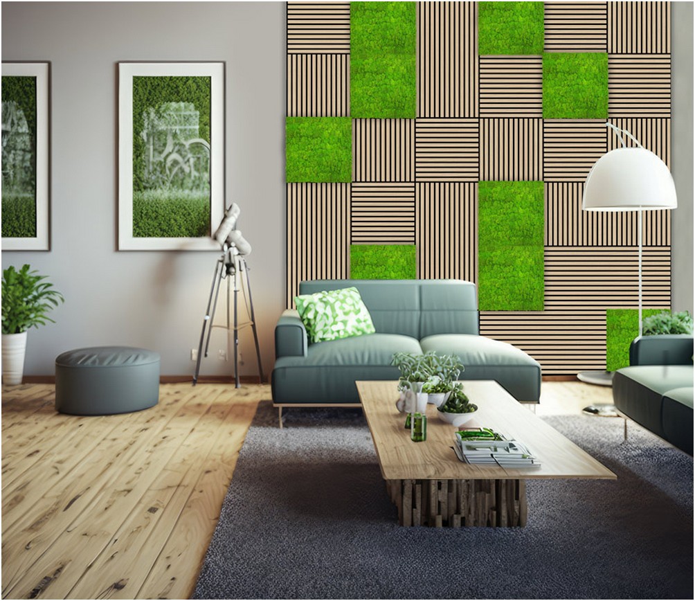 Wandpaneel Jangal Modular Wall 11102 Bright Green Moos 52 x 52 cm