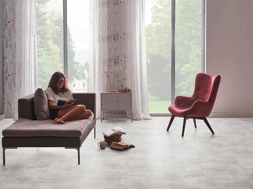 Click-Vinyl CHECK One 2153 Rahdener Beton Fliese XL inkl. Trittschall Standard