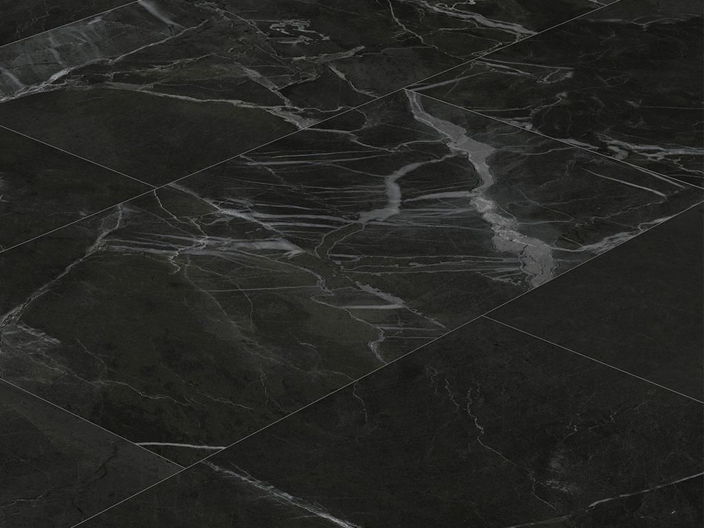 Click-Vinyl 3580 Black Marble Fliese inkl. Trittschalldämmung