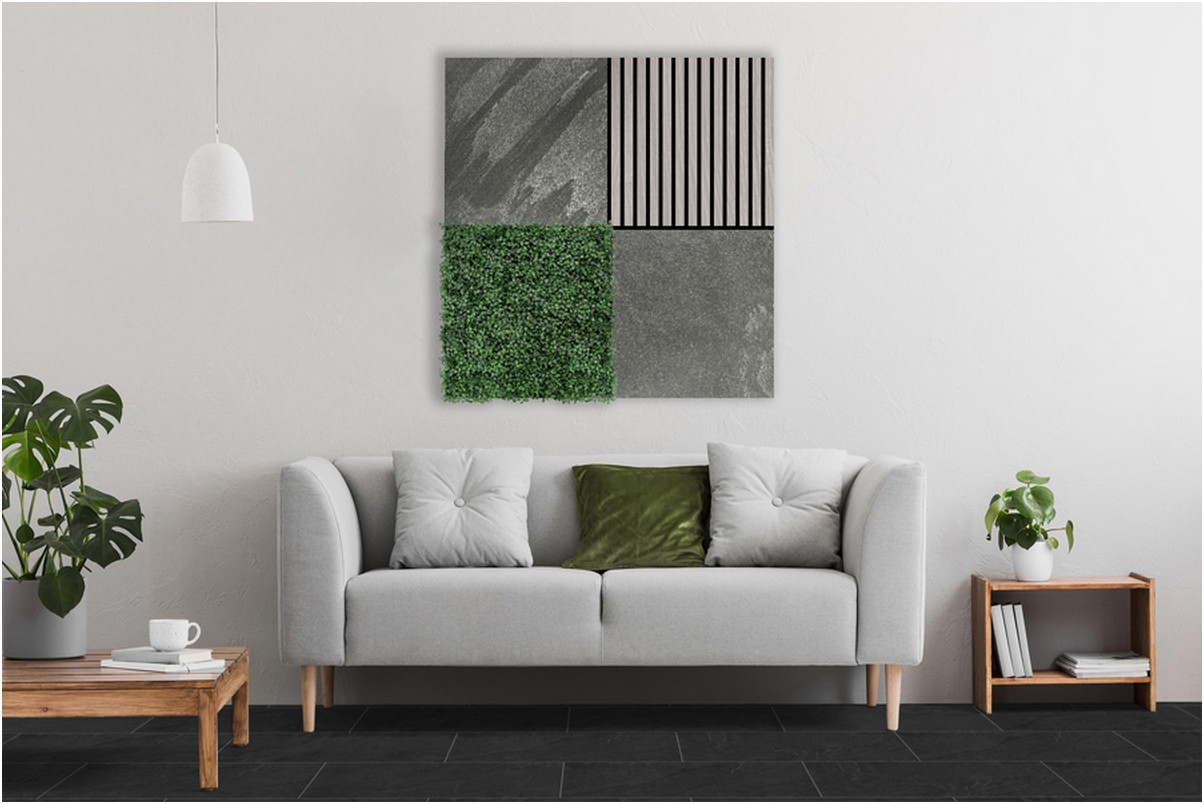 Wandpaneel Jangal Modular Wall 11300A Grey Slate Stone Panel 52 x 52 cm