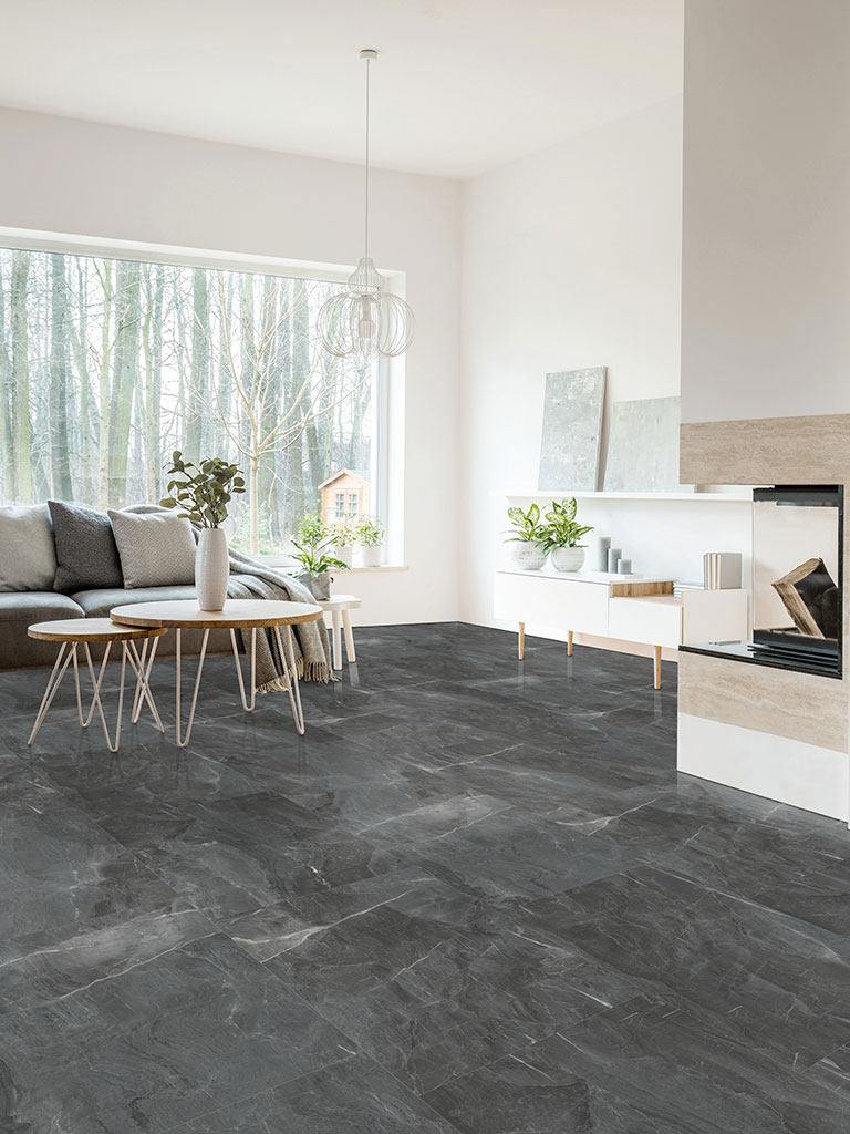 Click-Vinyl CHECK One 2159 Levin Marmor Hochglanz-Fliese XL inkl. Trittschall Standard